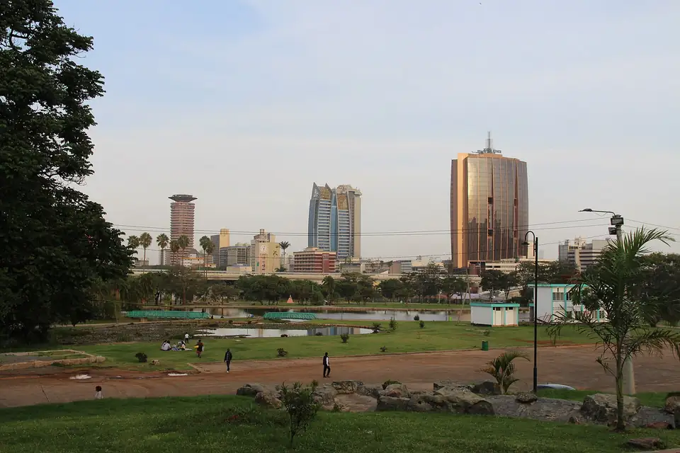 Nairobi skyline seen from Uhuru Park