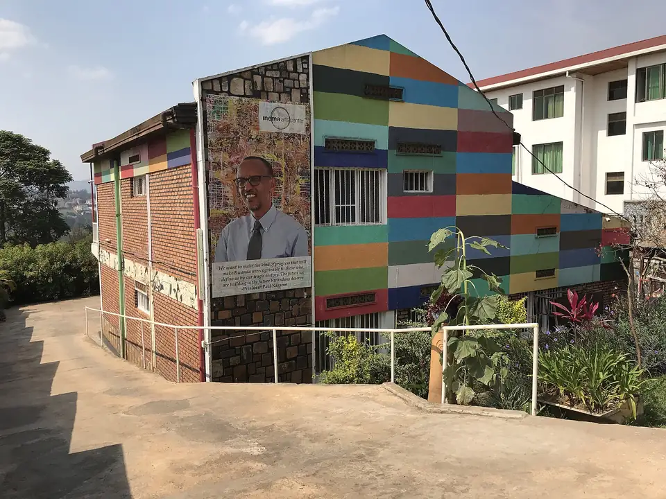 The painted walls of Inema Arts Center in Kigali
