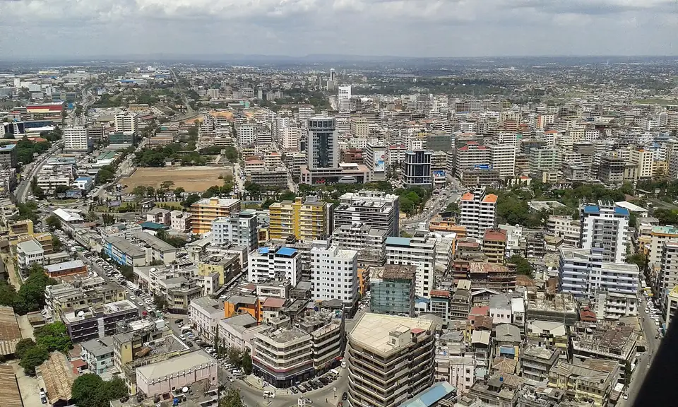 Aerial view of central Dar es Salaam