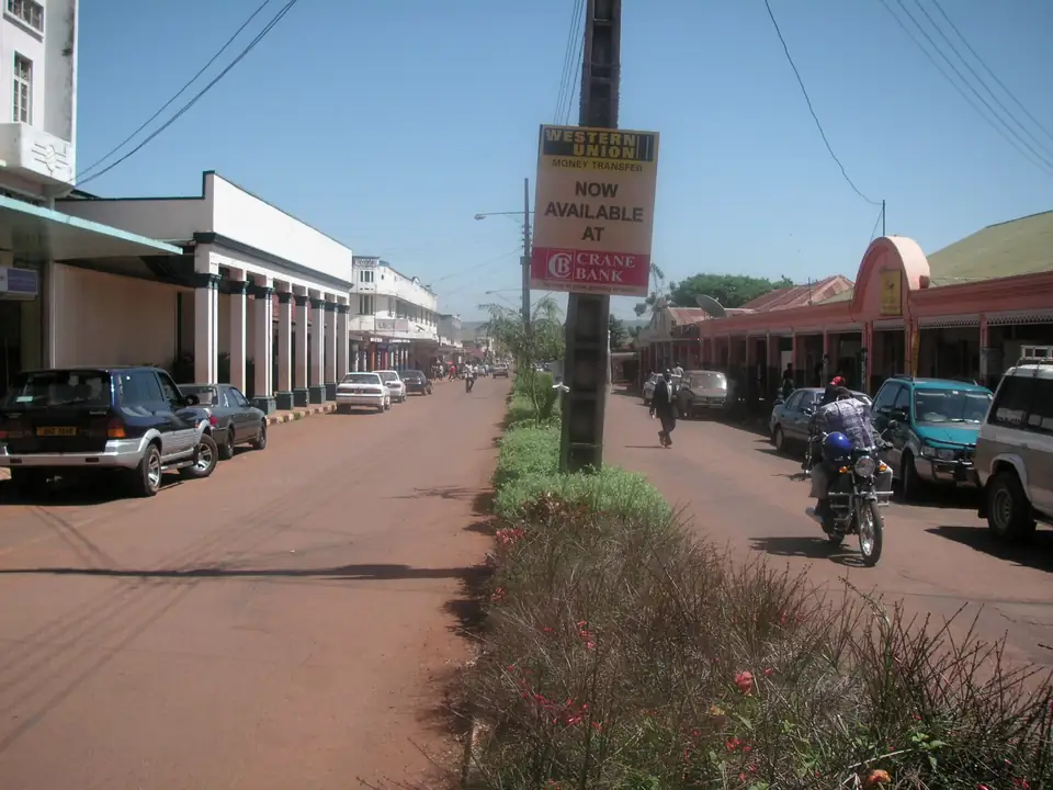 Main street in Jinja town