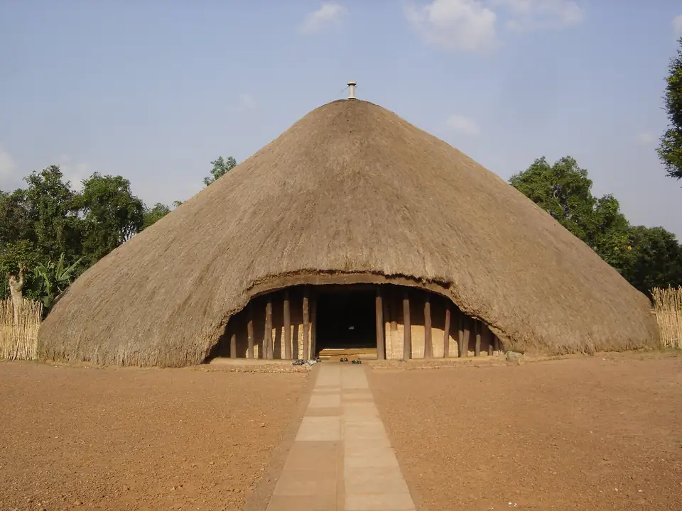 The thatched Muzibu Azaala Mpanga at the Kasubi Tombs
